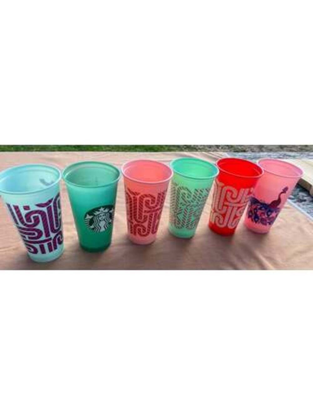 Starbucks 16 oz Reusable Plastic Cups - Set of 6